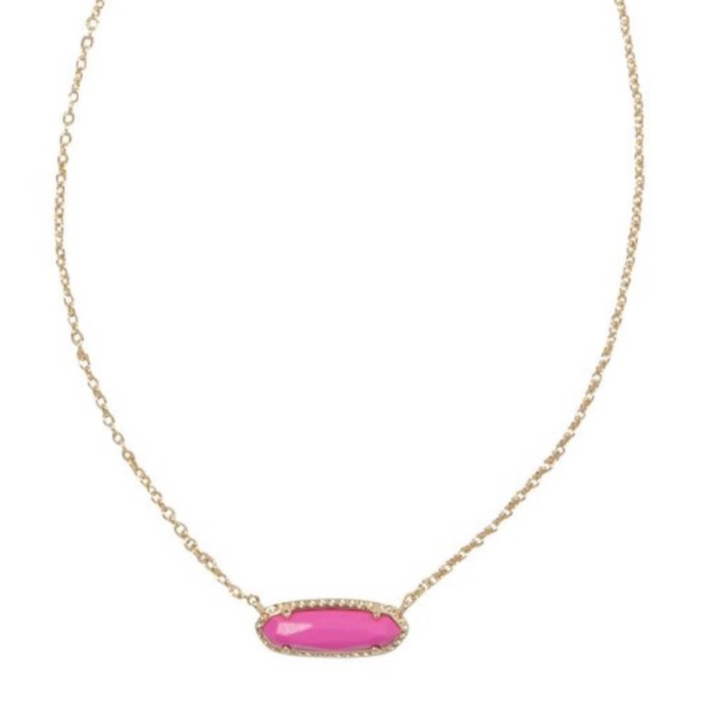 Kendra Scott Gold Necklace with Fuchsia Pendant